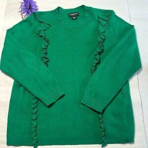 LIZ CLAIBORNE RUFFLE TRIM SWEATER